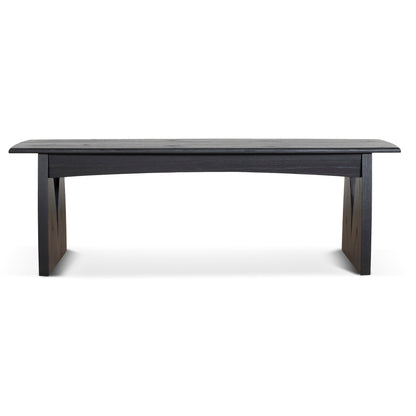 1.4m Elm Dining Bench - Full Black