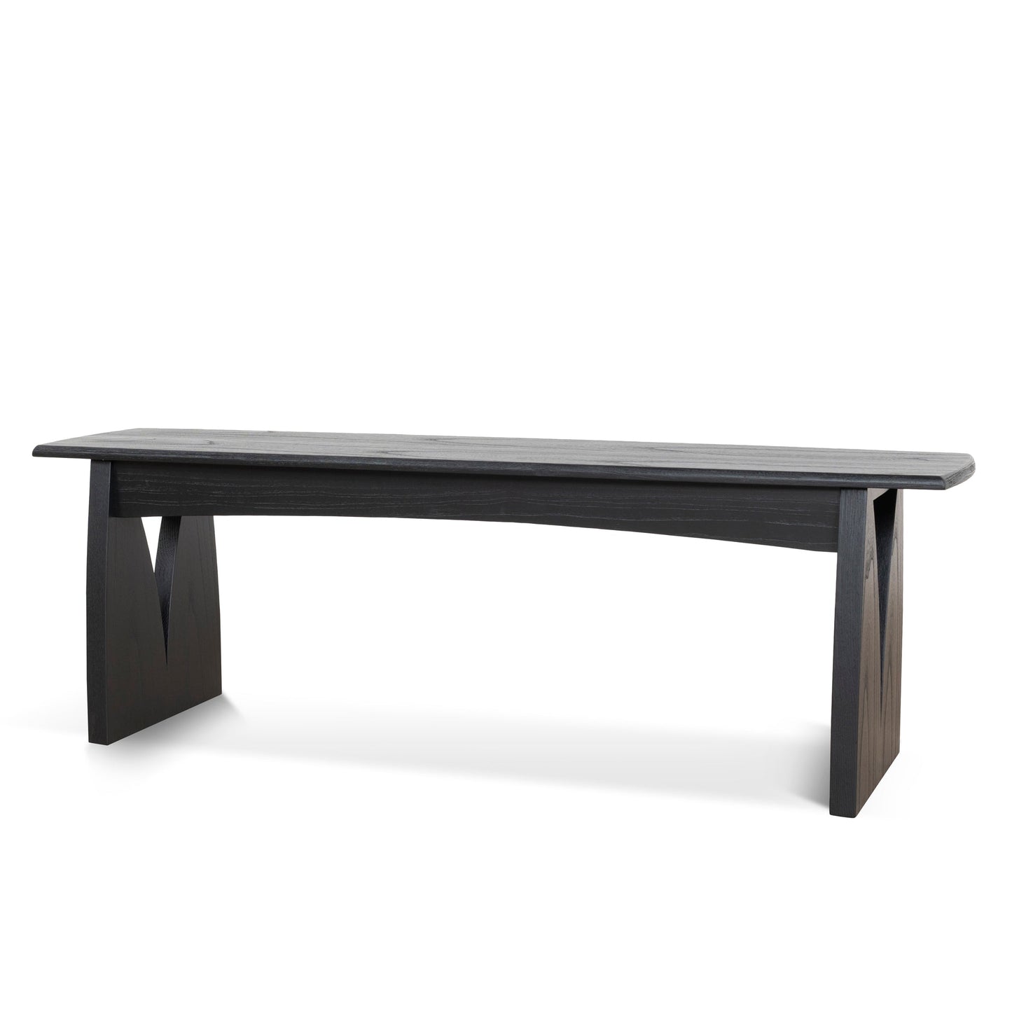 1.4m Elm Dining Bench - Full Black
