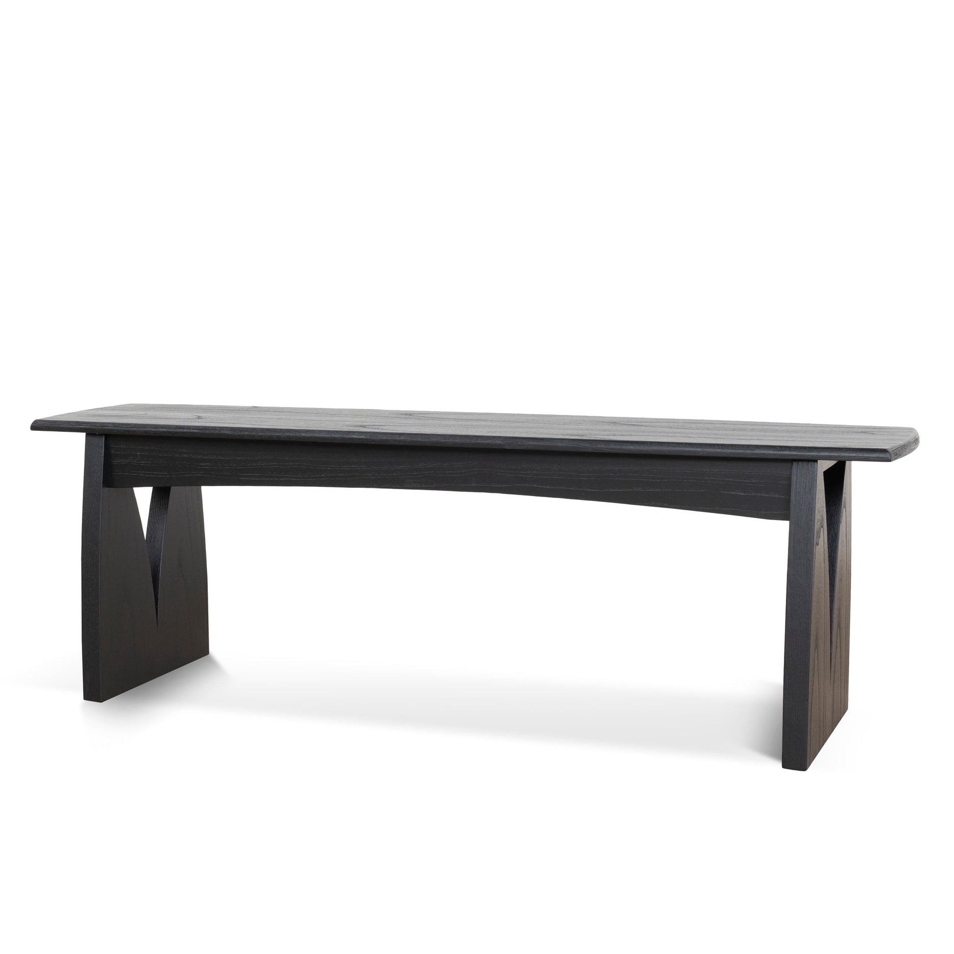 1.4m Elm Dining Bench - Full Black