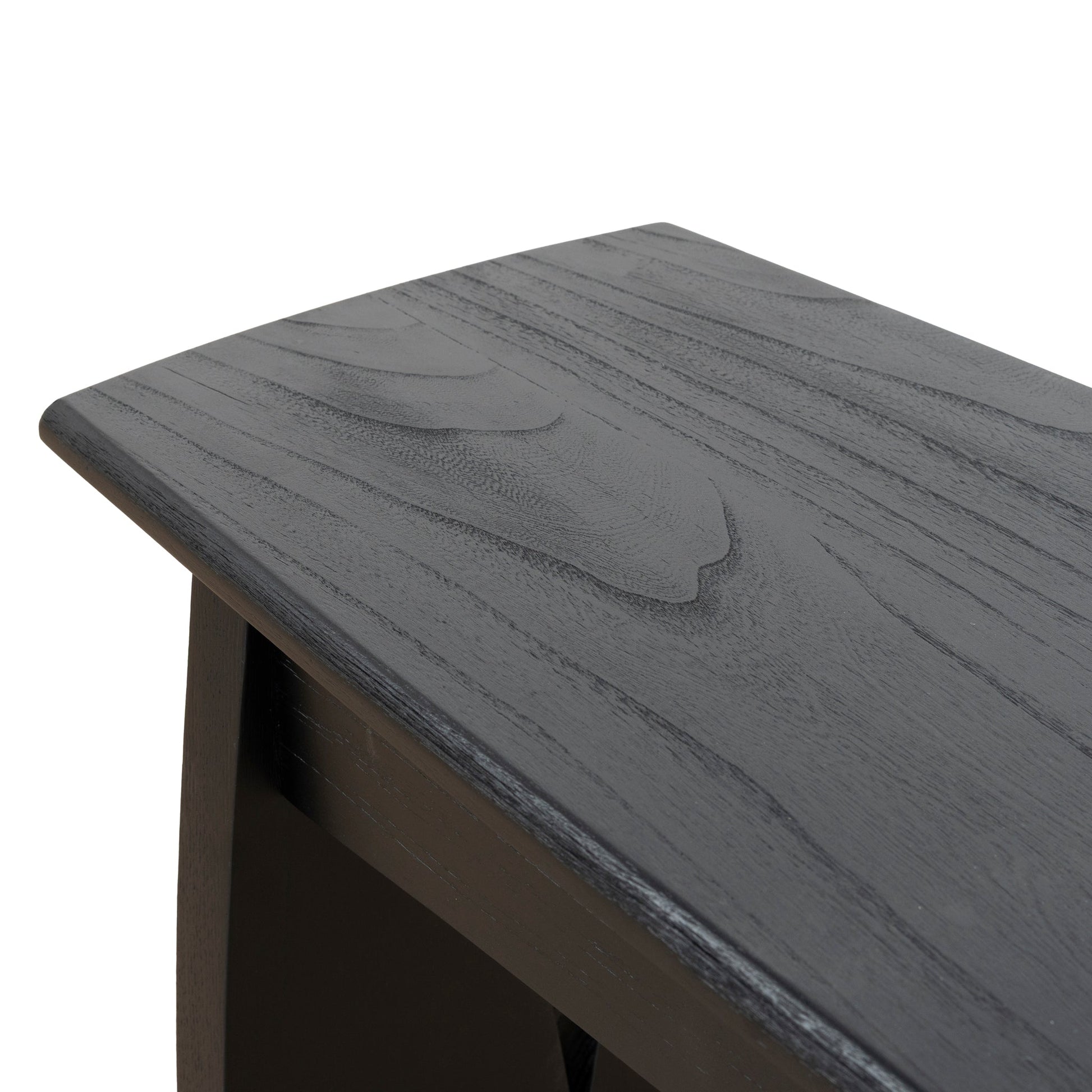 1.4m Elm Dining Bench - Full Black