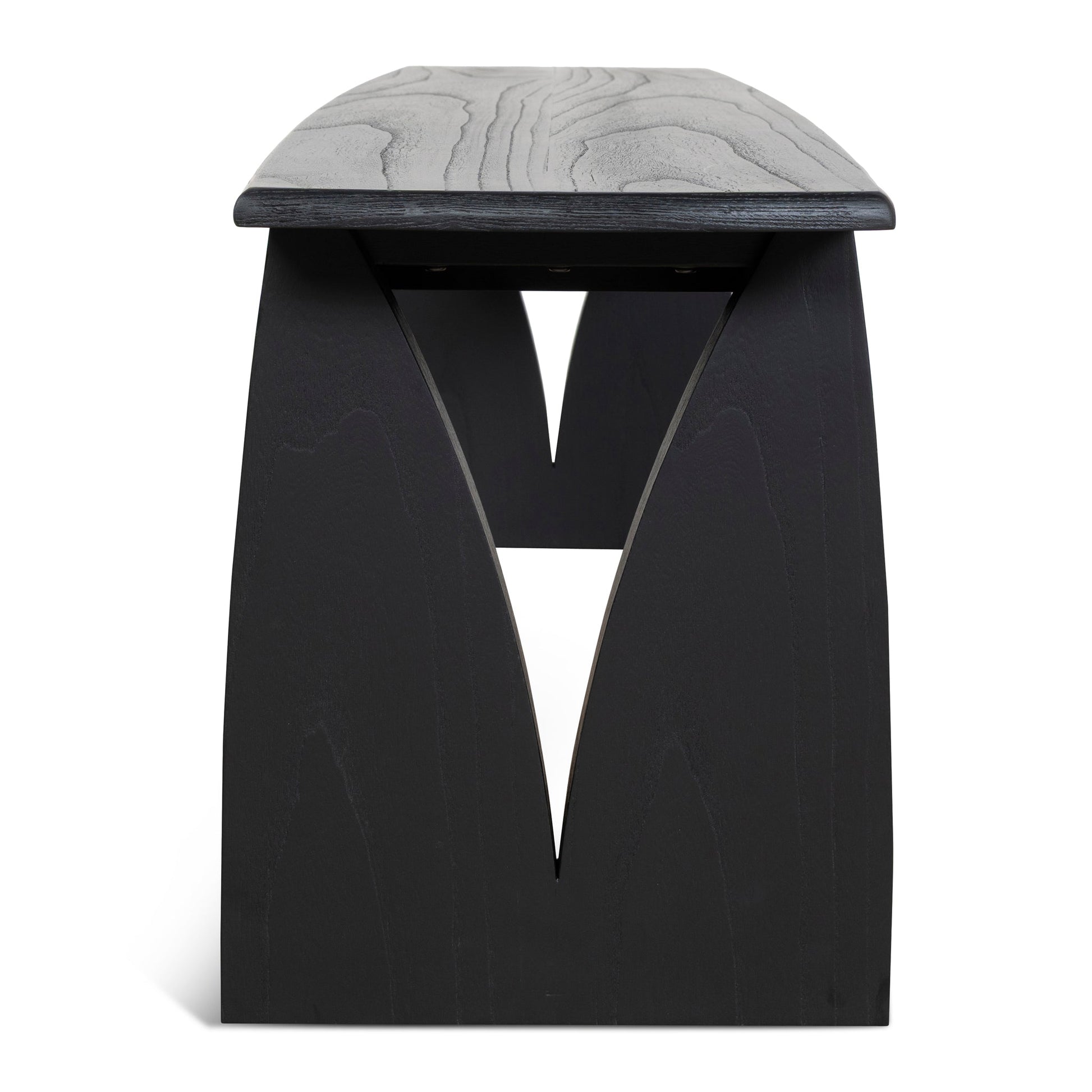 1.4m Elm Dining Bench - Full Black