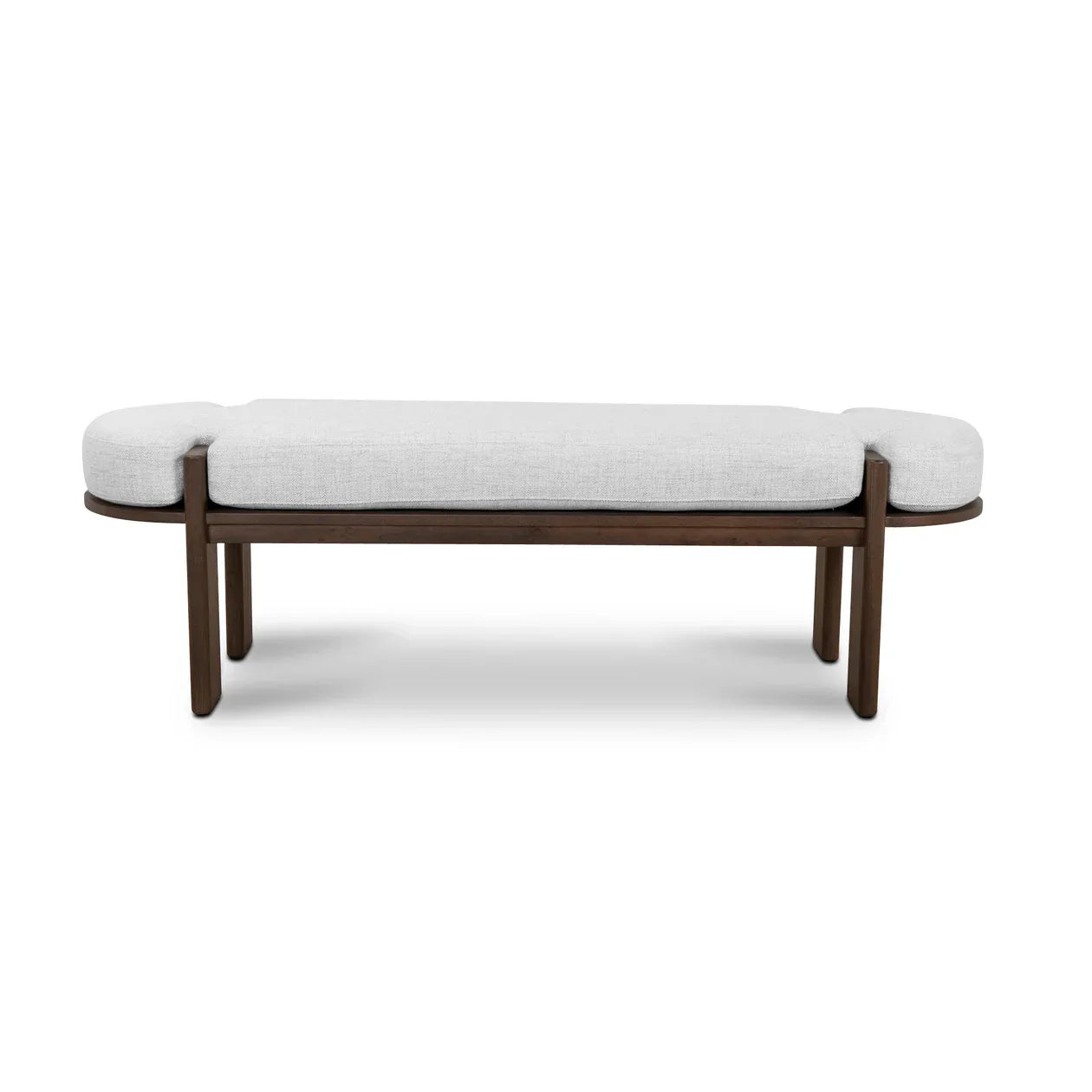 1.6m Walnut Elm Bench - Natural Linen