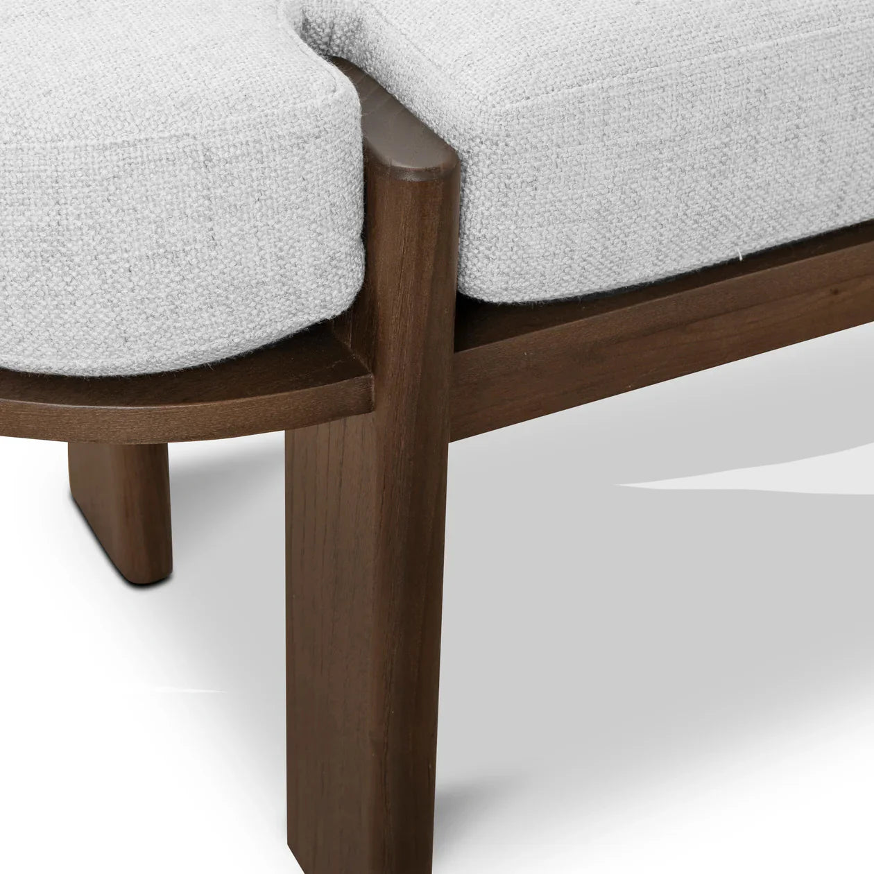 1.6m Walnut Elm Bench - Natural Linen