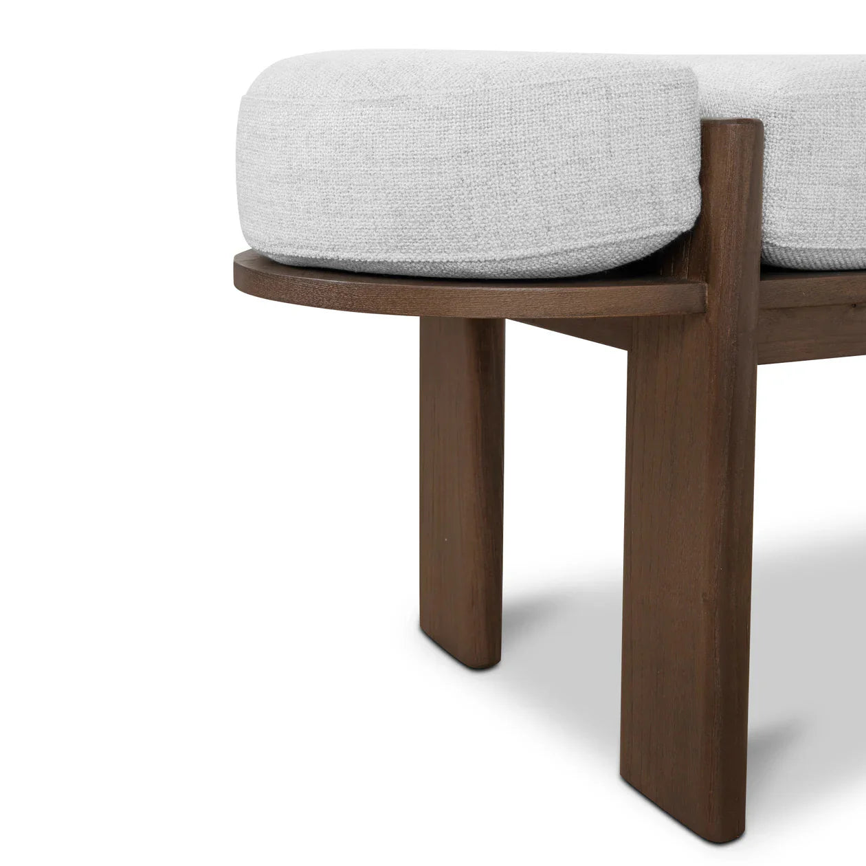 1.6m Walnut Elm Bench - Natural Linen