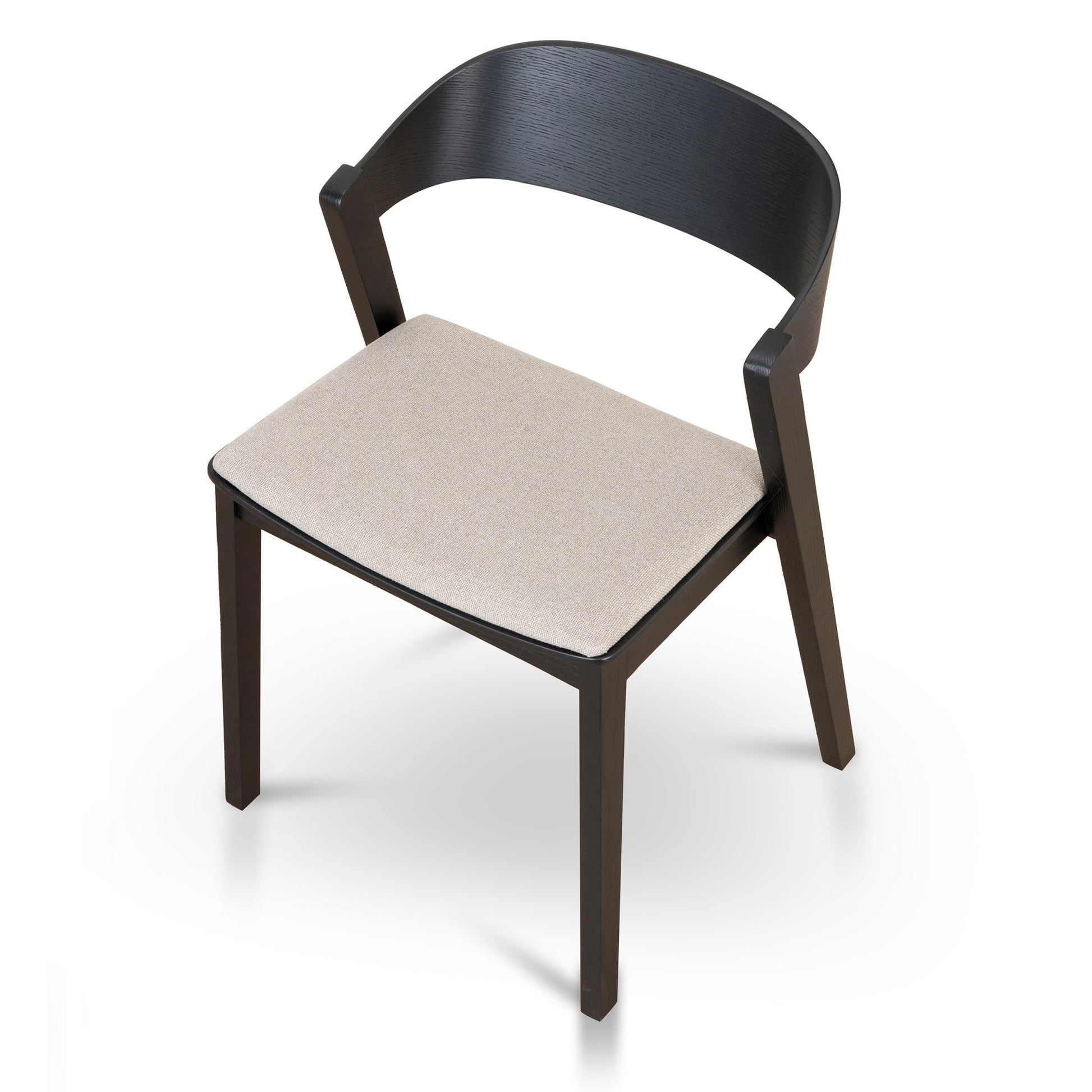 Black Dining Chair - Grey Seat (Set of 2)