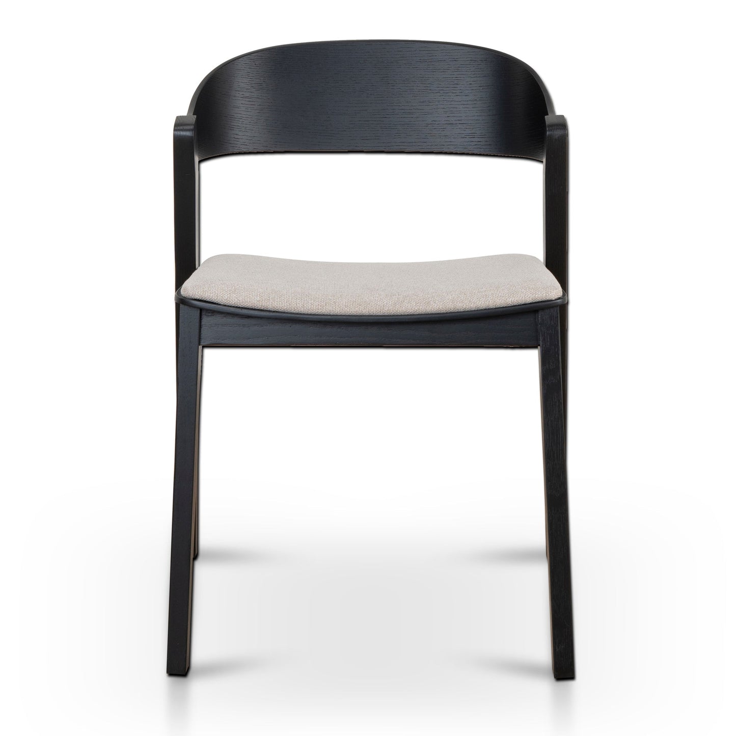 Black Dining Chair - Grey Seat (Set of 2)