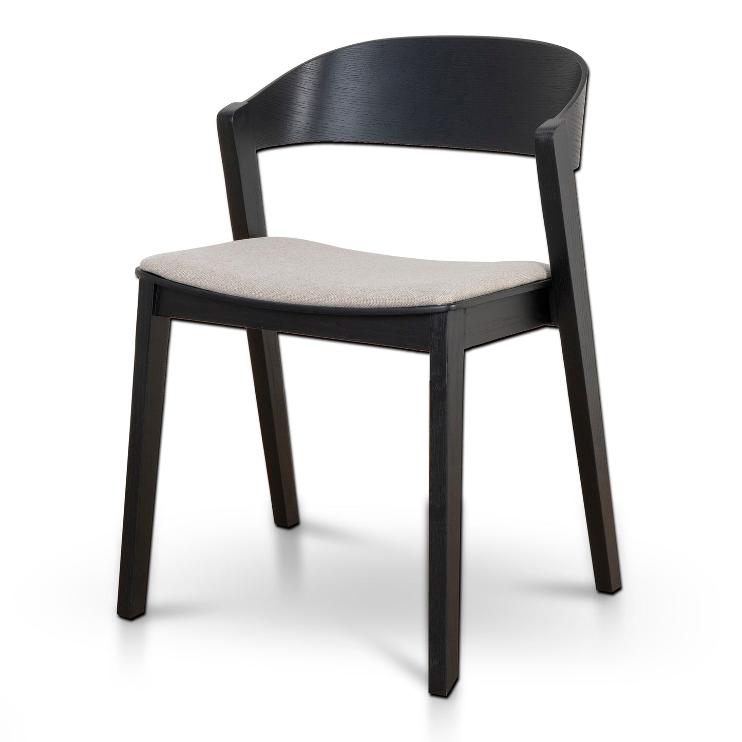 Black Dining Chair - Grey Seat (Set of 2)