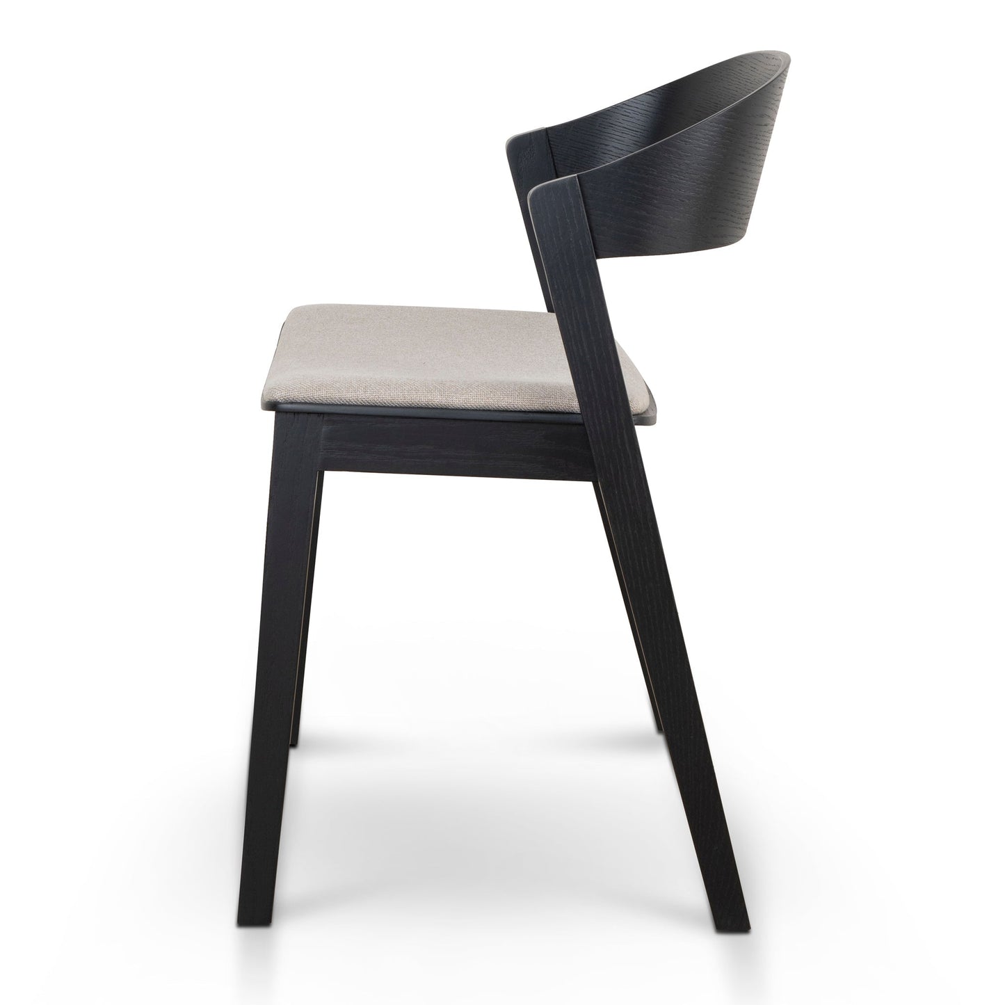 Black Dining Chair - Grey Seat (Set of 2)