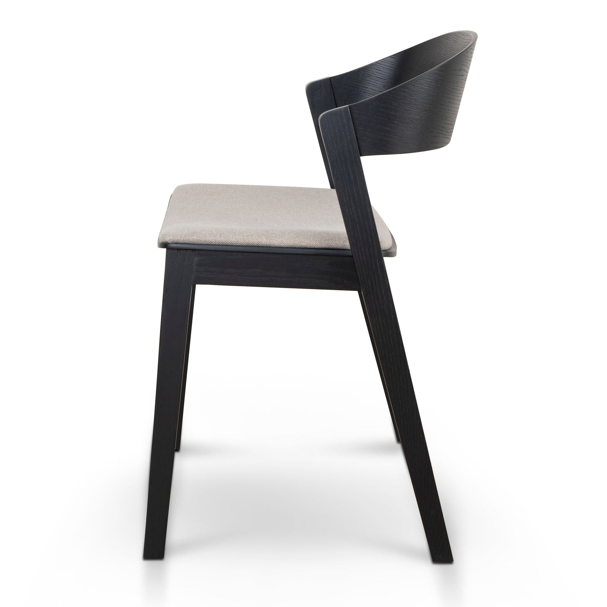 Black Dining Chair - Grey Seat (Set of 2)