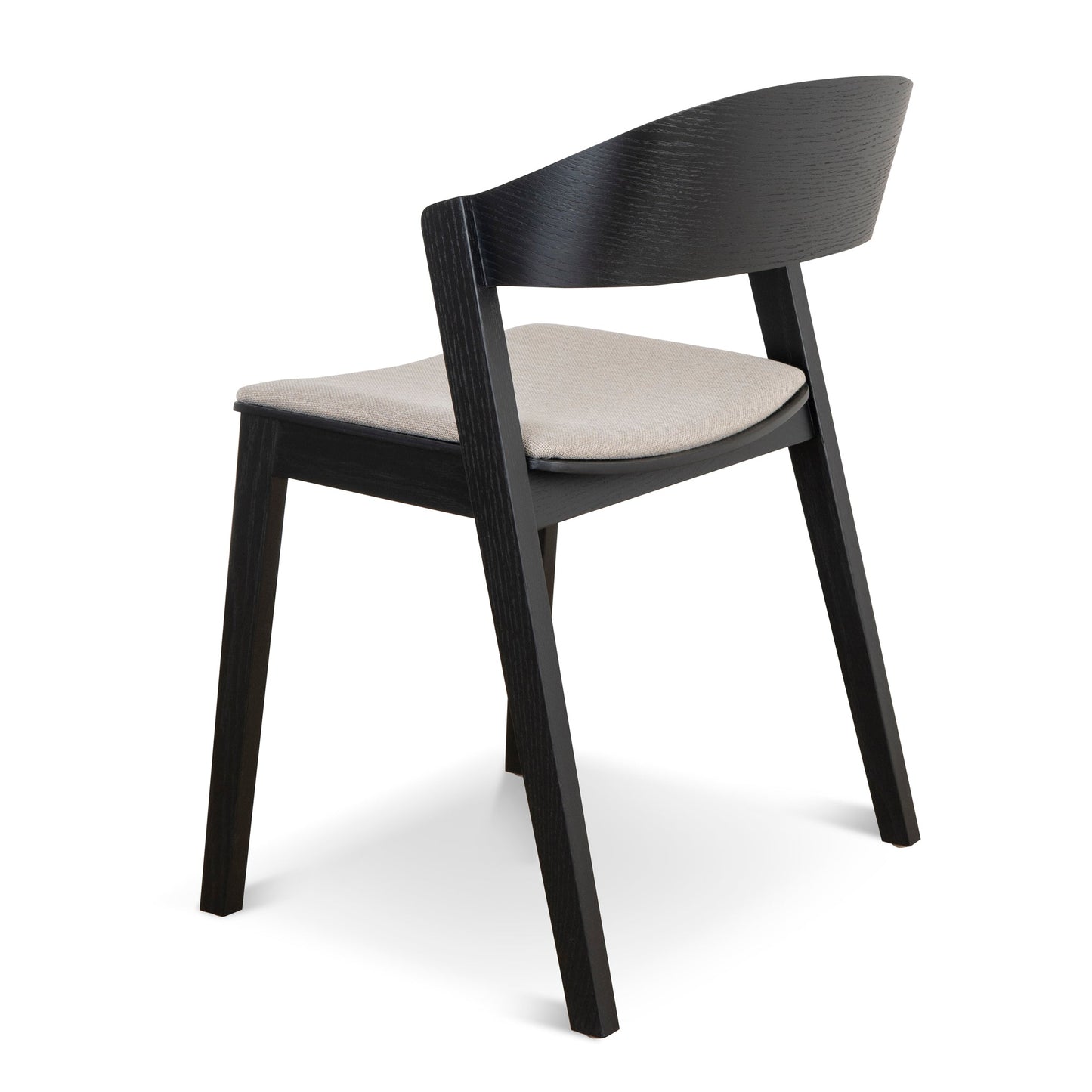Black Dining Chair - Grey Seat (Set of 2)