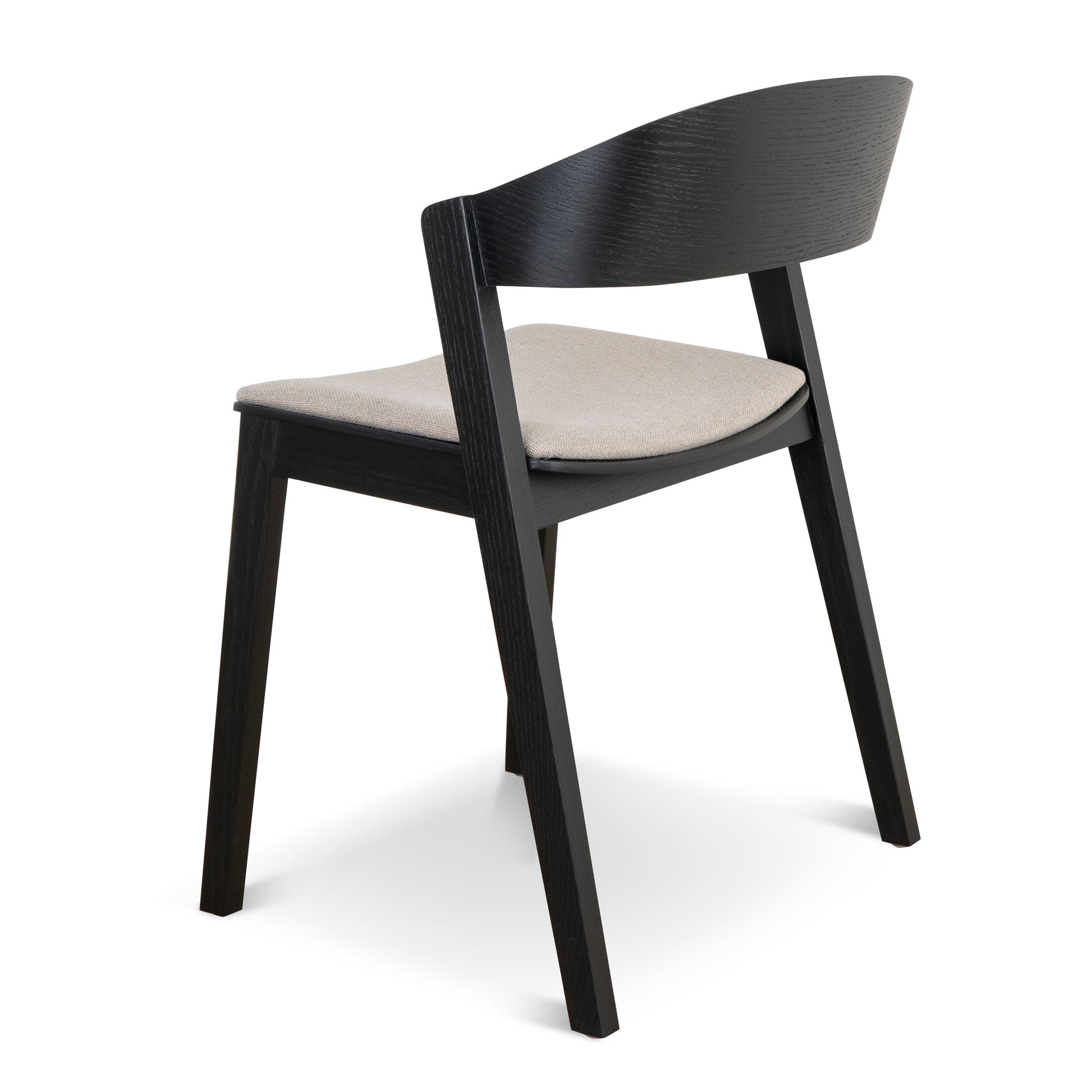 Black Dining Chair - Grey Seat (Set of 2)