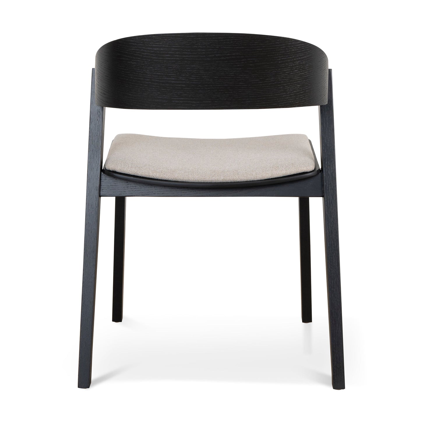 Black Dining Chair - Grey Seat (Set of 2)