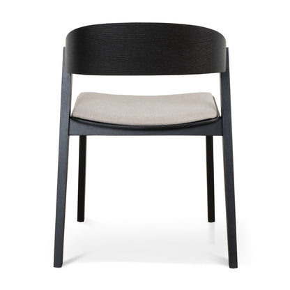Black Dining Chair - Grey Seat (Set of 2)