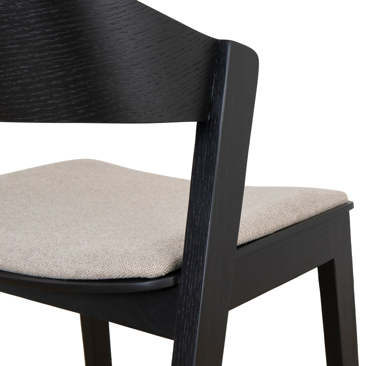 Black Dining Chair - Grey Seat (Set of 2)