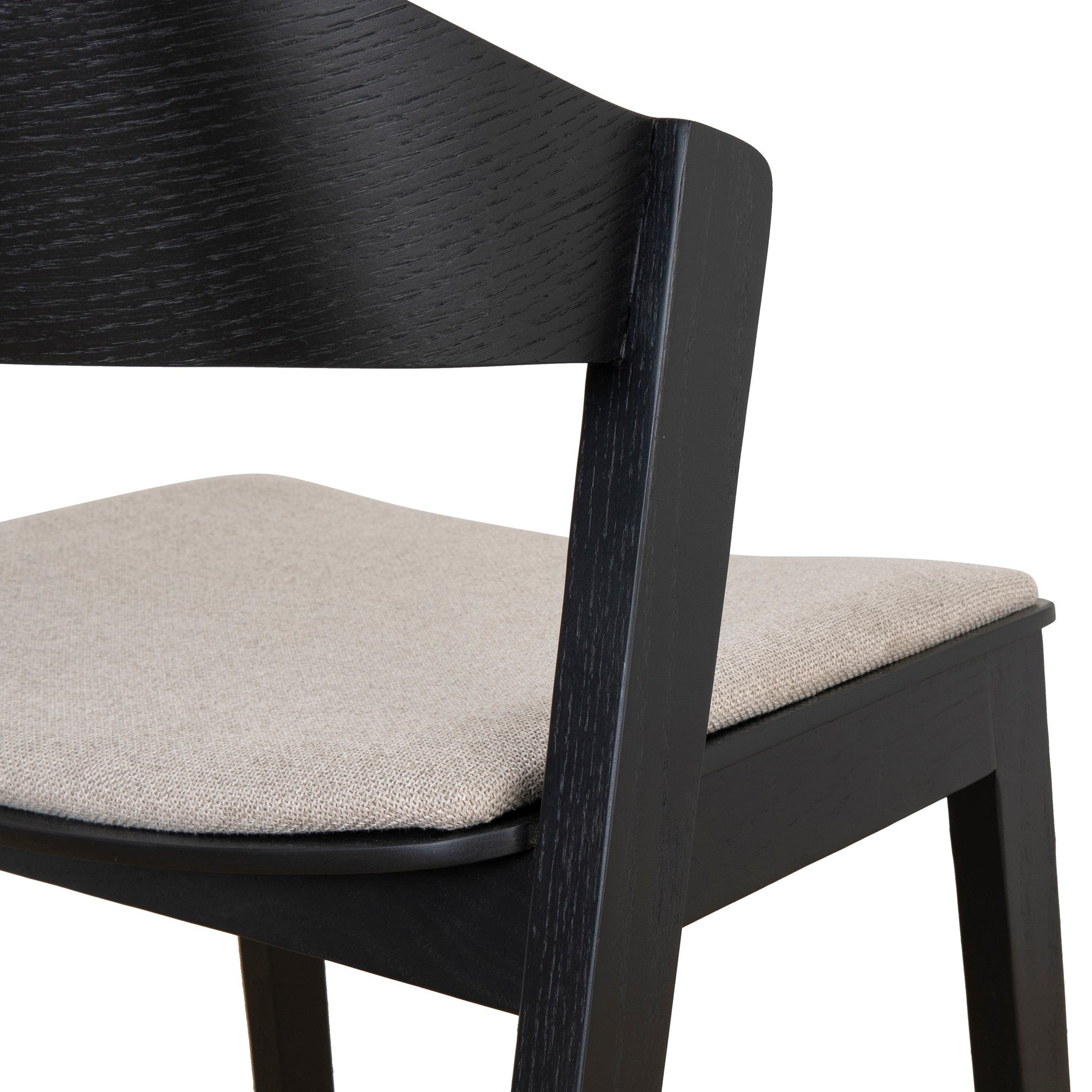 Black Dining Chair - Grey Seat (Set of 2)