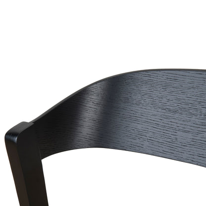 Black Dining Chair - Grey Seat (Set of 2)