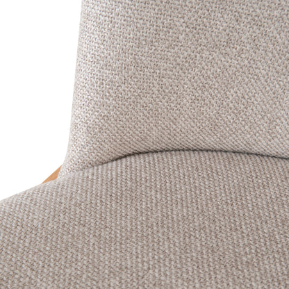 Set of 2 - Natural Dining Armchair - Grey Seat