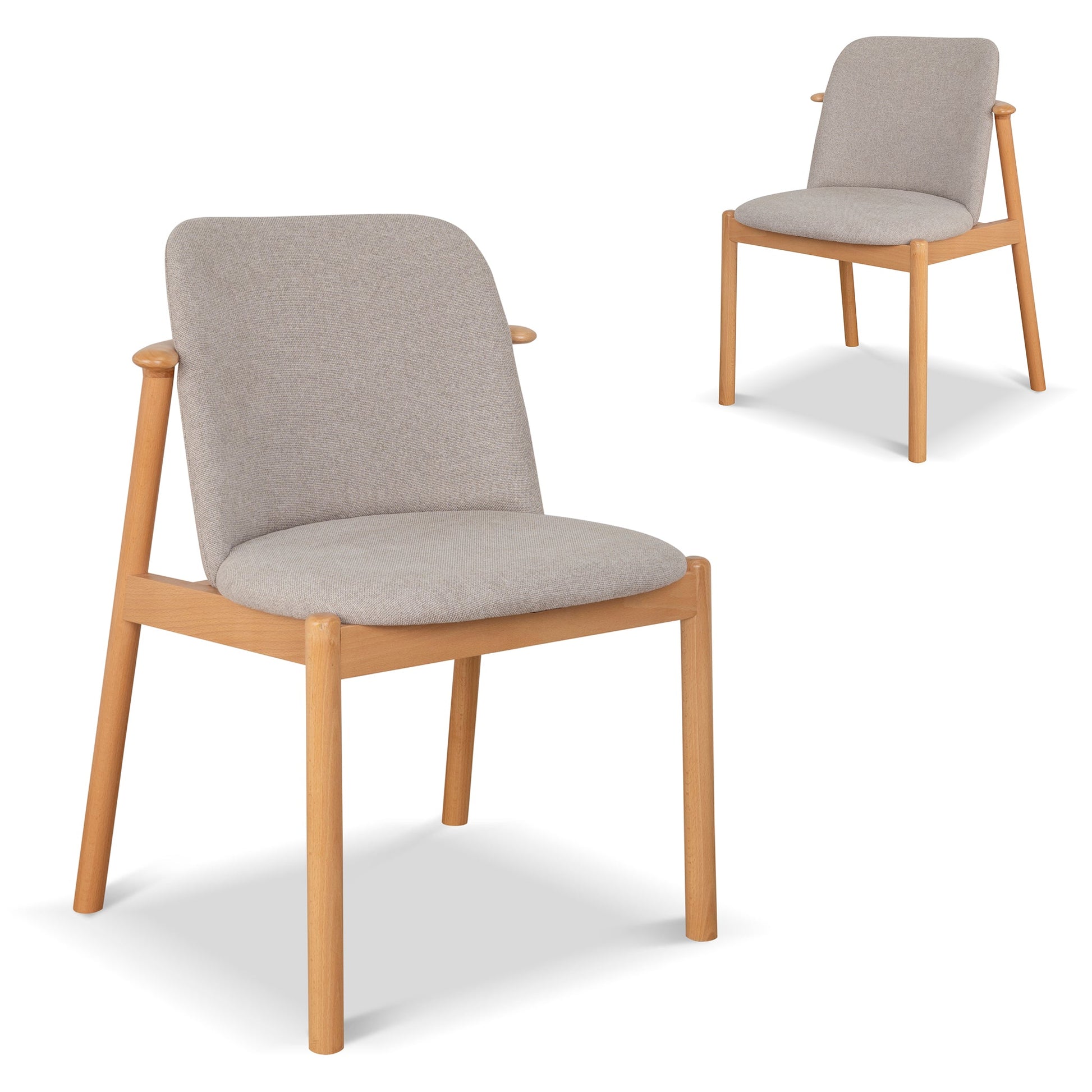 Natural Dining Chair - Grey Seat (Set of 2)