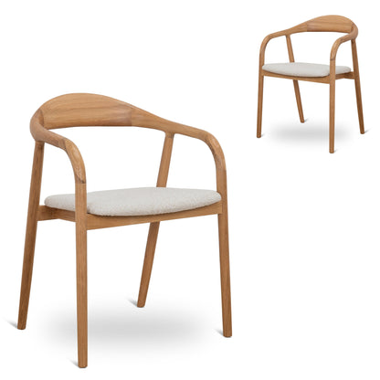 CDC10183-SD Natural Dining Armchair - Beige (Set of 2)