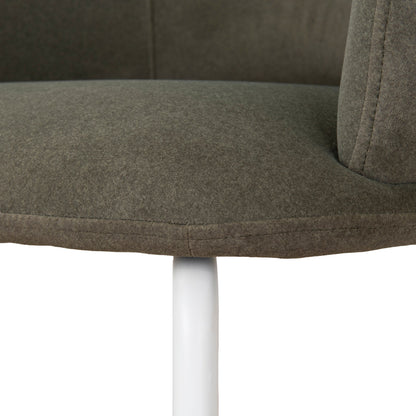 CDC10194-FH White Dining Chair - Dark Moss Green (Set of 2)