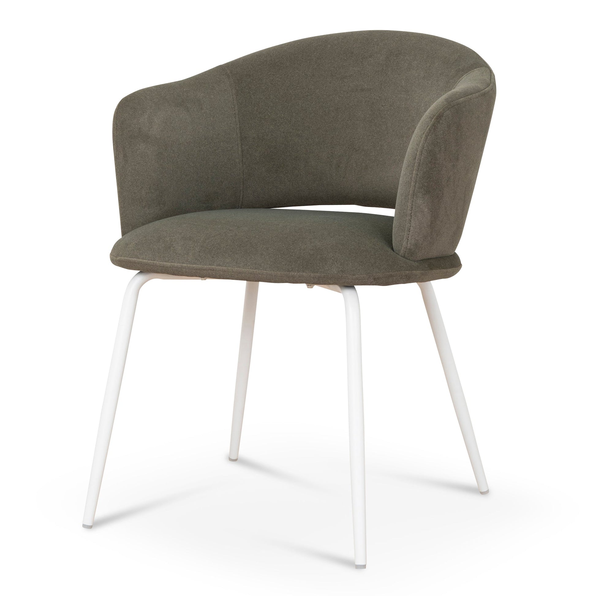 CDC10194-FH White Dining Chair - Dark Moss Green (Set of 2)