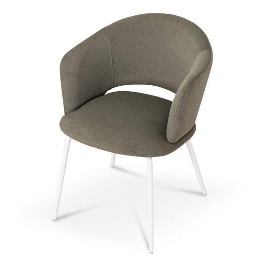CDC10194-FH White Dining Chair - Dark Moss Green (Set of 2)
