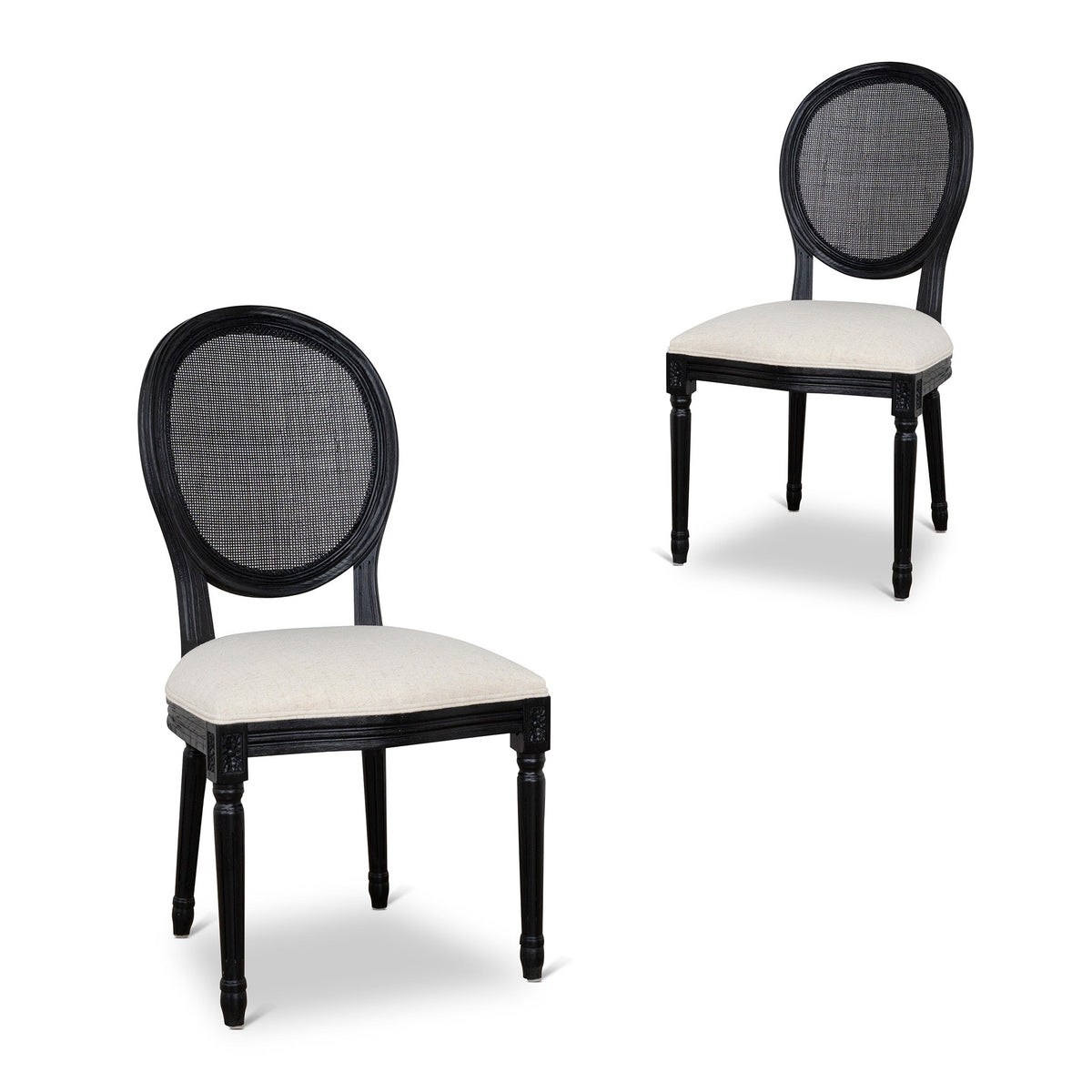 CDC10551-LJ Black ELM Dining Chair - Dawn Beige (Set of 2)