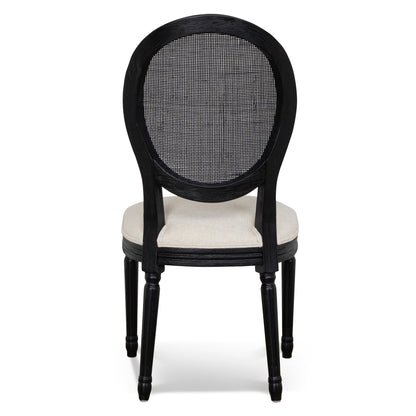 CDC10551-LJ Black ELM Dining Chair - Dawn Beige (Set of 2)