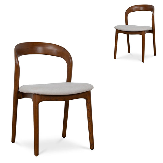 CDC10570-NX Walnut Dining Chair - Naxos Beige (Set of 2)