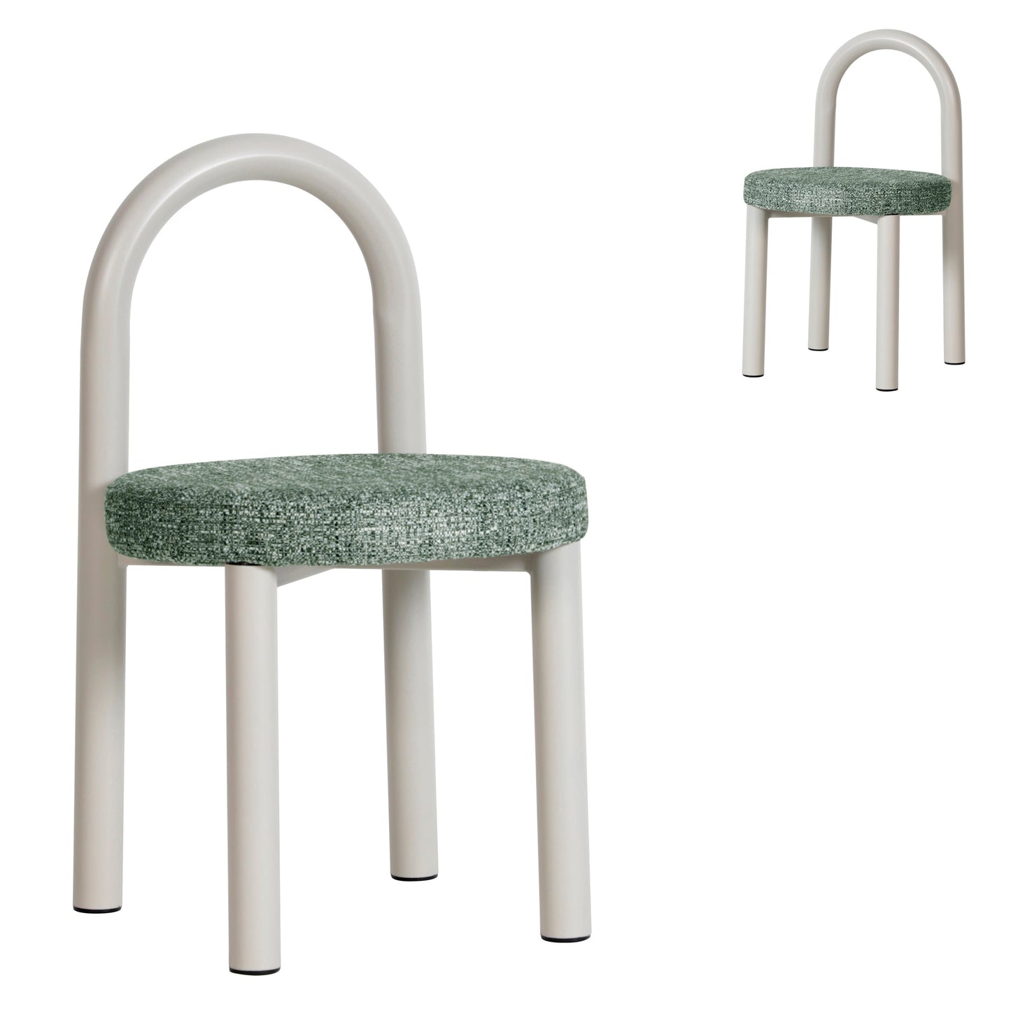 CDC12017-FH White Dining Chair - Spring Green (Set of 2)