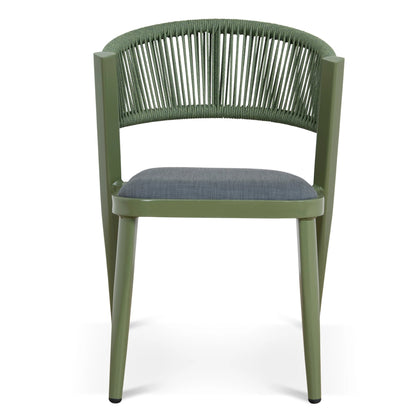 Army Green Outdoor Dining Chair - Grey  (Set of 2)