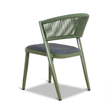Army Green Outdoor Dining Chair - Grey  (Set of 2)