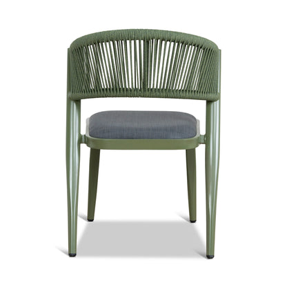 Army Green Outdoor Dining Chair - Grey  (Set of 2)