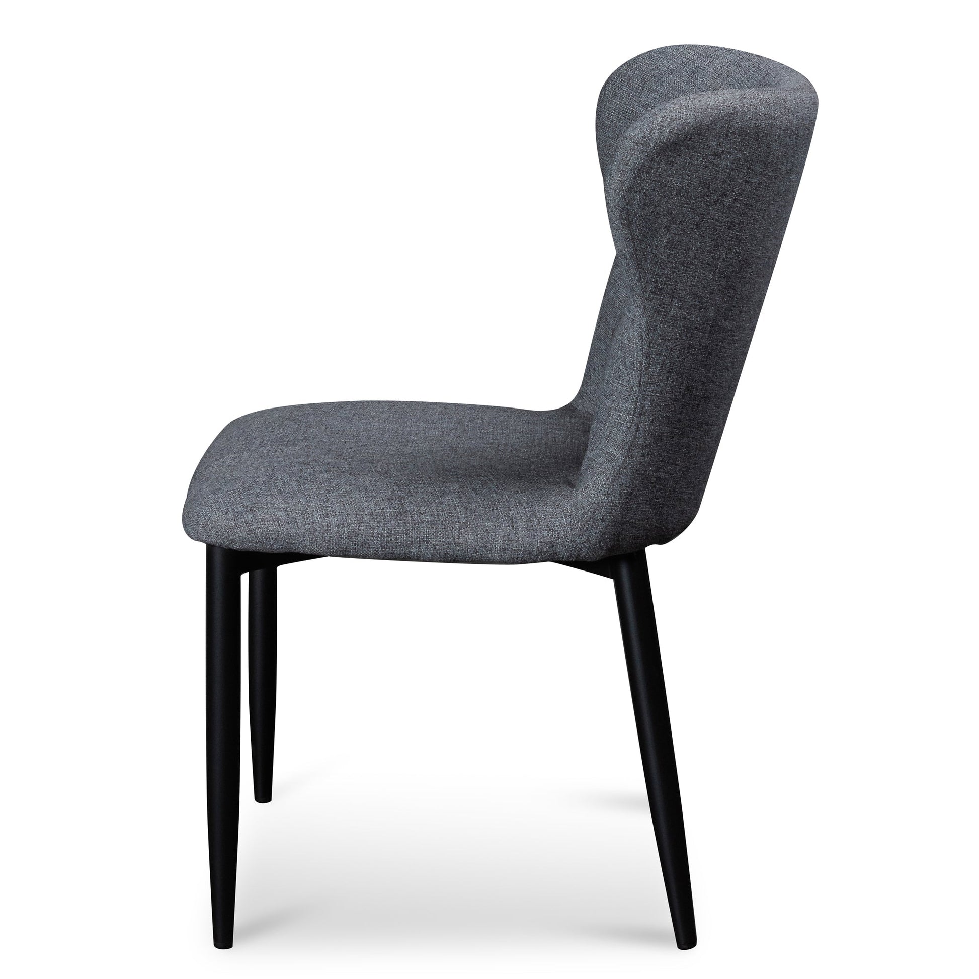 Fabric Dining Chair - Pebble Grey with Black Legs (Clearance)