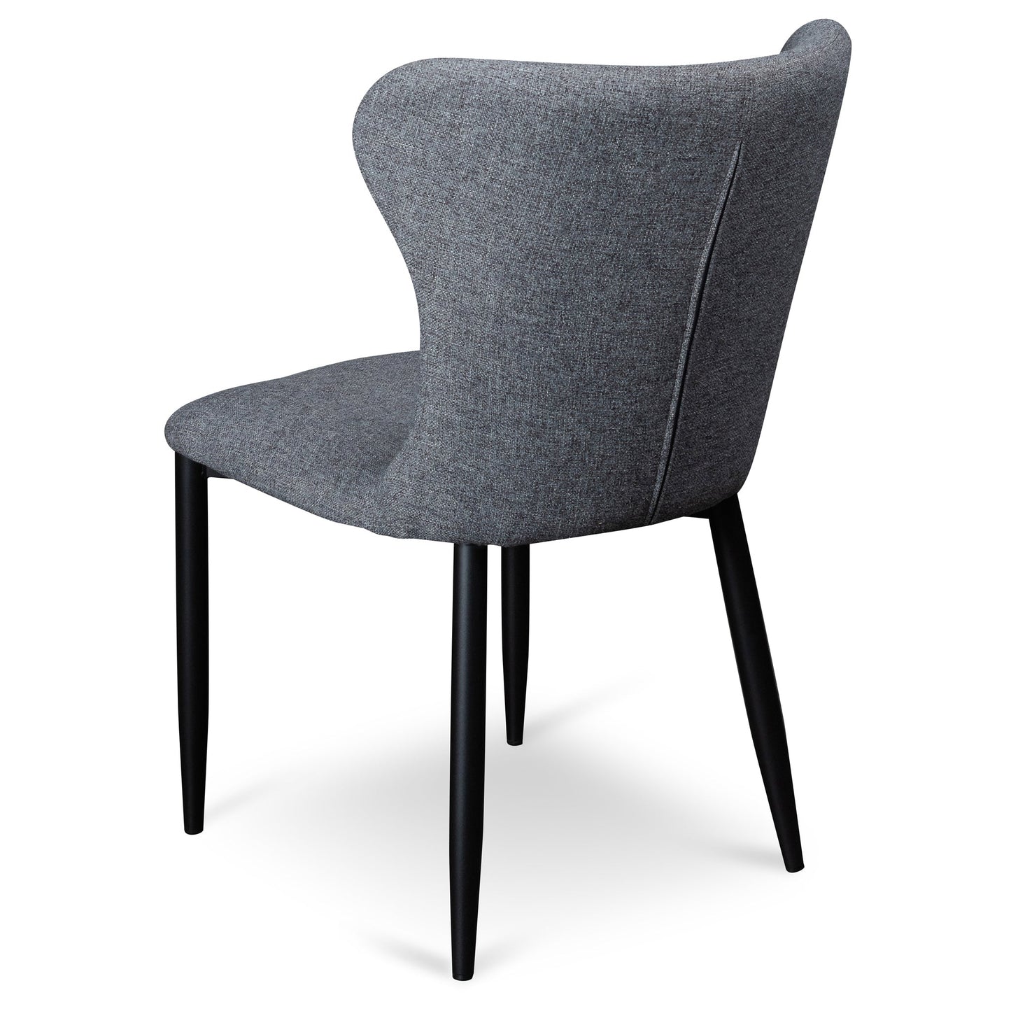 Fabric Dining Chair - Pebble Grey with Black Legs (Clearance)