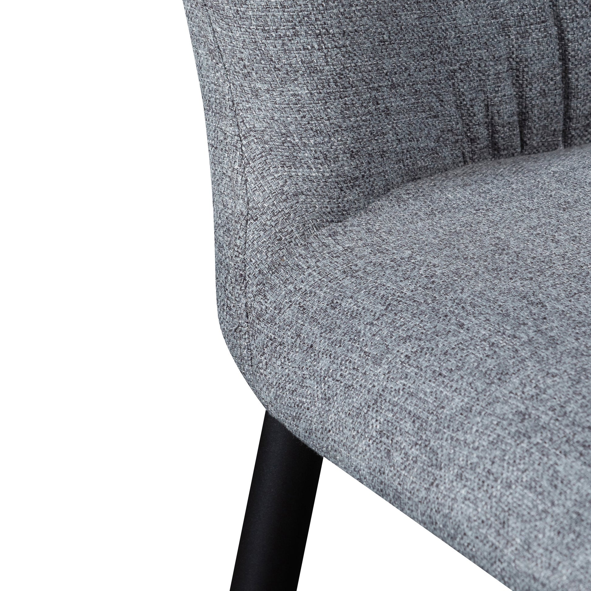Fabric Dining Chair - Pebble Grey with Black Legs (Clearance)