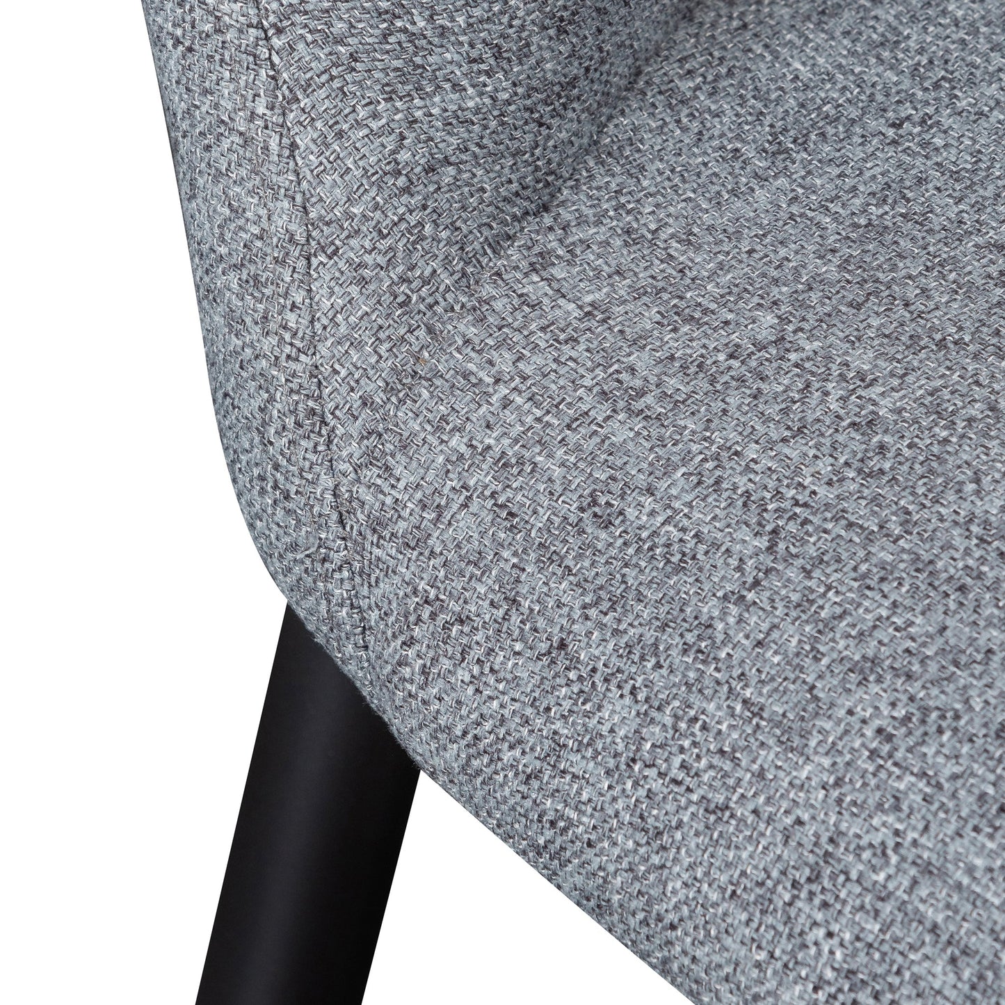 Fabric Dining Chair - Pebble Grey with Black Legs (Clearance)