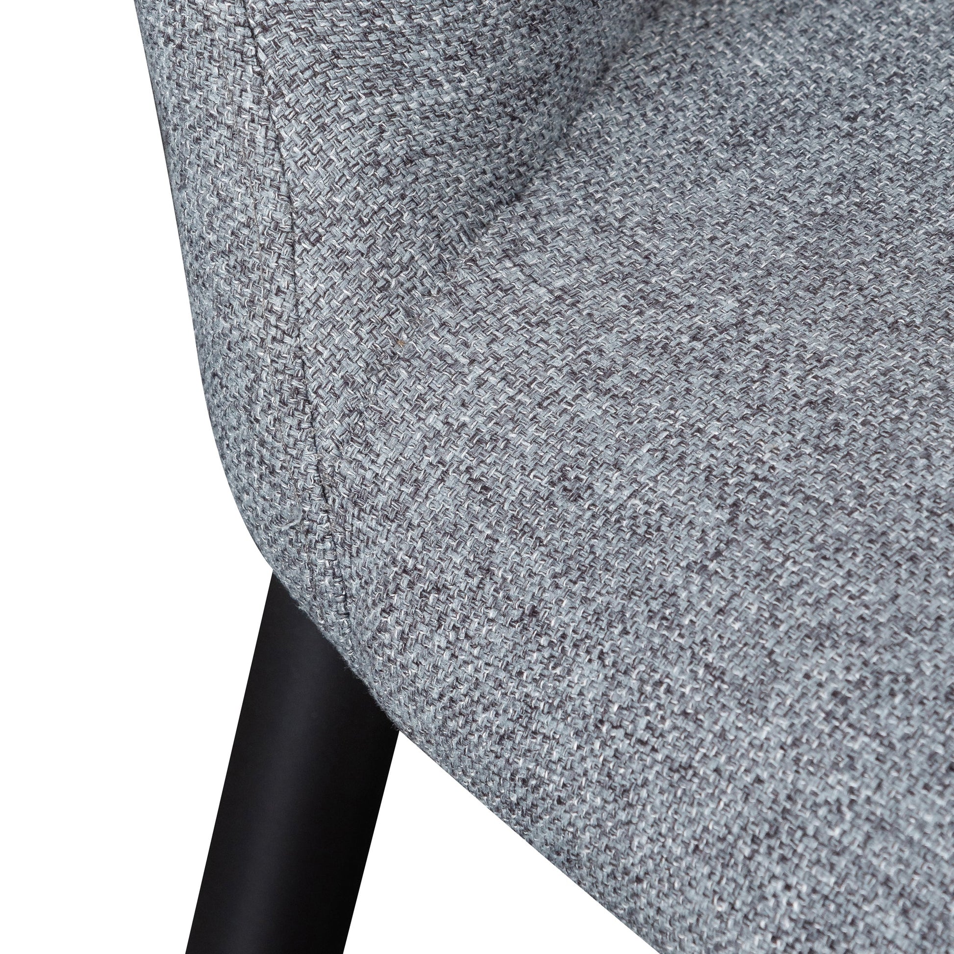 Fabric Dining Chair - Pebble Grey with Black Legs (Clearance)