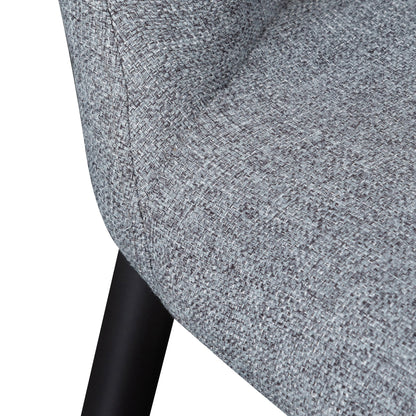 Fabric Dining Chair - Pebble Grey with Black Legs (Clearance)