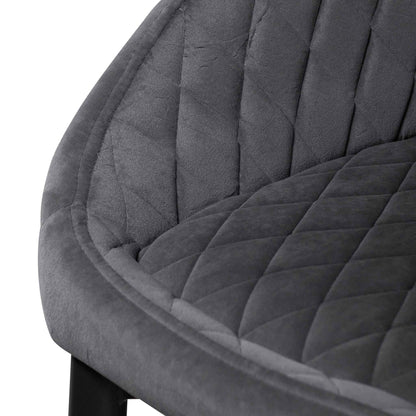 CDC6571-ST Dining Chair - Grey Velvet in Black Legs (Set of 2)