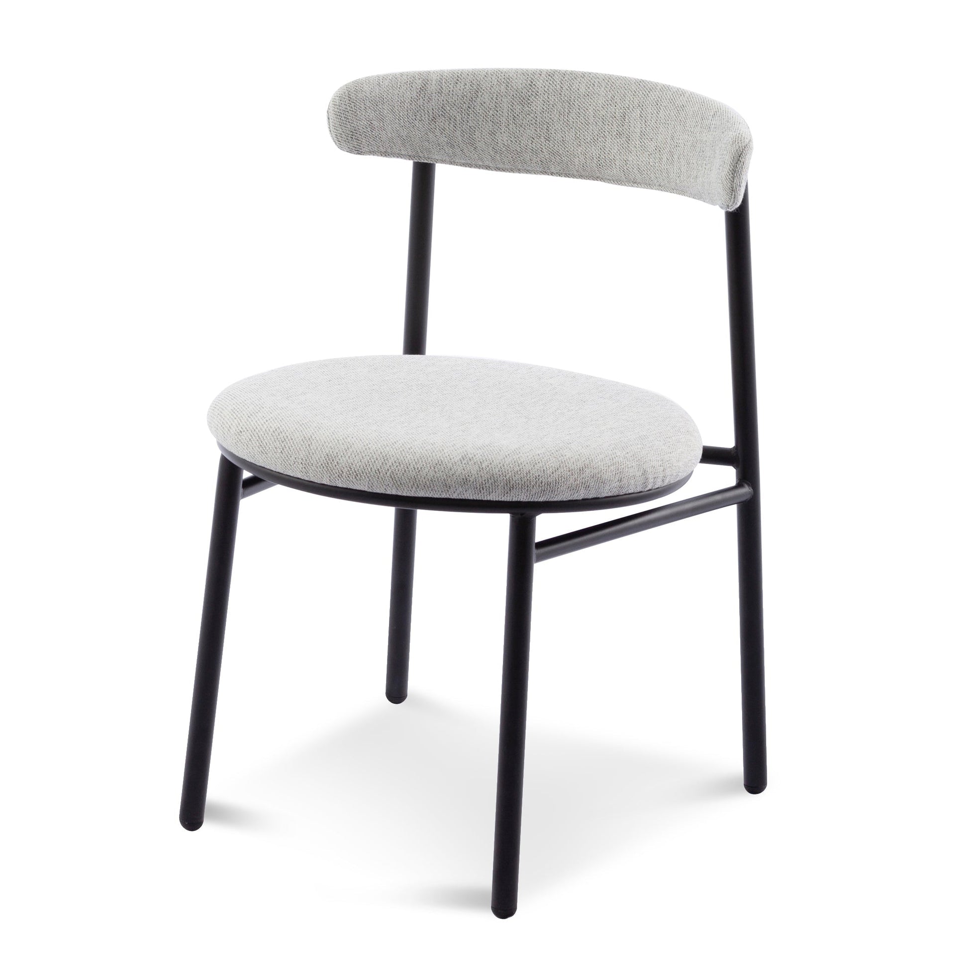 CDC6886-SD Fabric Dining Chair - Silver Grey with Black Legs (Set of 2)