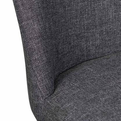 CDC8045-ST Fabric Dining Chair - Dark Grey with Black Legs (Set of 2)
