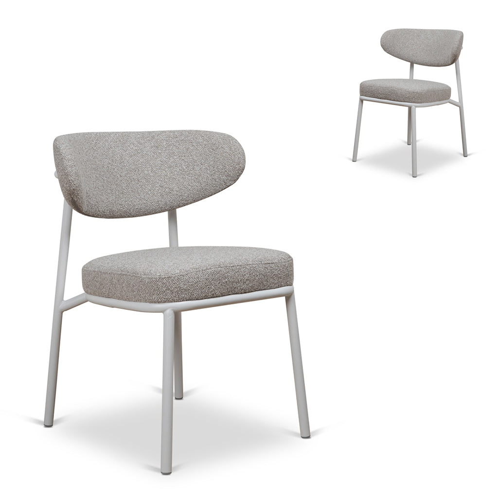White Dining Chair - Clay Grey (Set of 2)