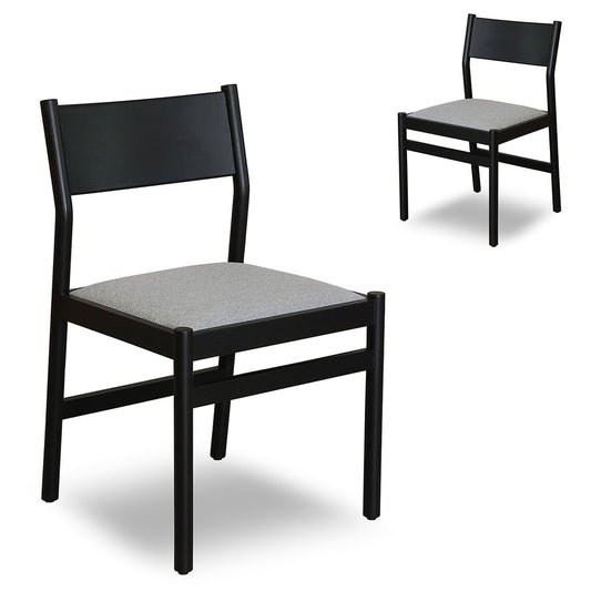 Mirit Black Dining Chair - Moon Grey (Set of 2)