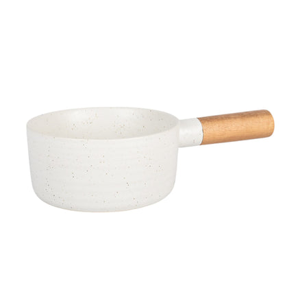 Meen Tribe Ceramic and Bamboo Dish Bowl White