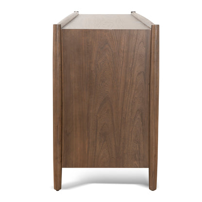 6 Drawer Wooden Chest - Walnut