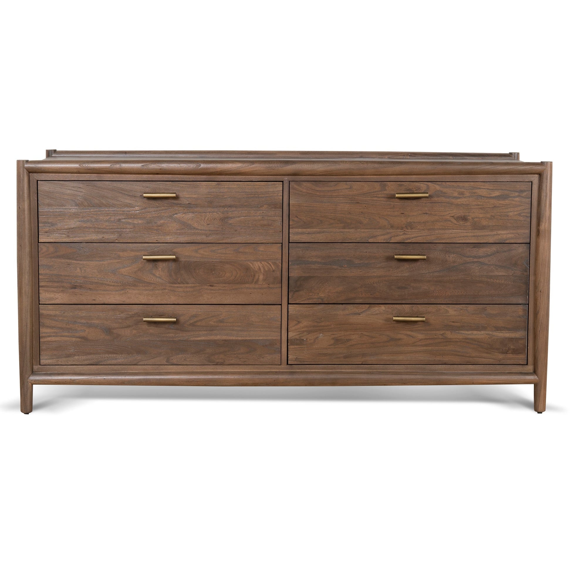 6 Drawer Wooden Chest - Walnut