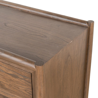 6 Drawer Wooden Chest - Walnut