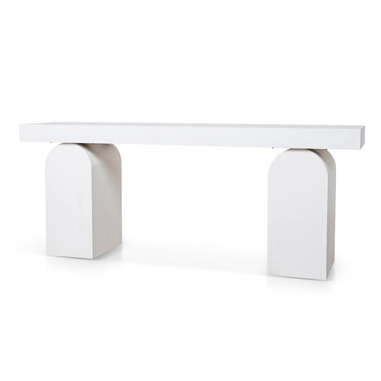 1.9m New Elm Console Table - Full White
