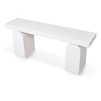 1.9m New Elm Console Table - Full White